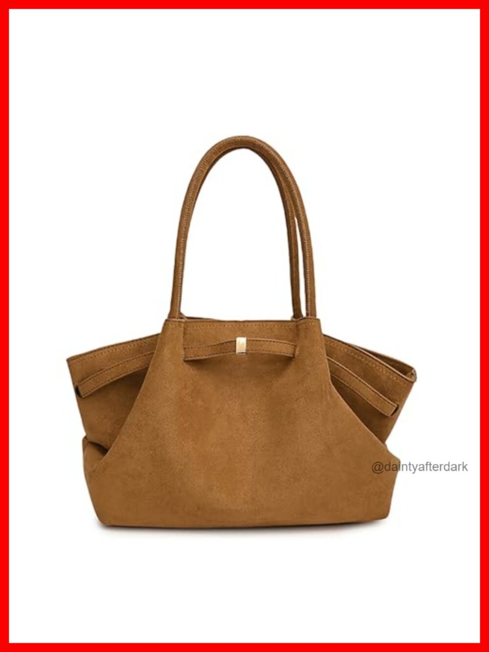 Faux Suede Tote Bag Hobo Shoulder Purse for Work Travel